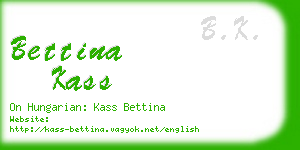 bettina kass business card